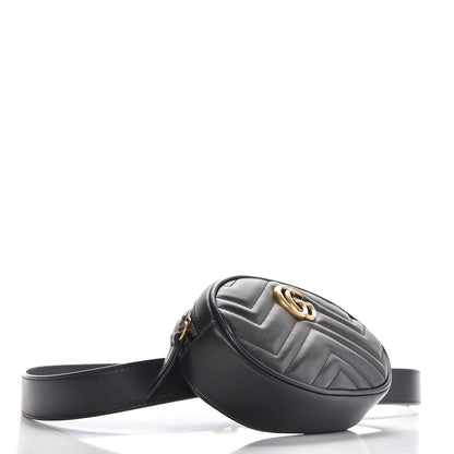 Gucci Calfskin Matelasse GG Marmont Belt Bag 95 38 Black 4 of 7