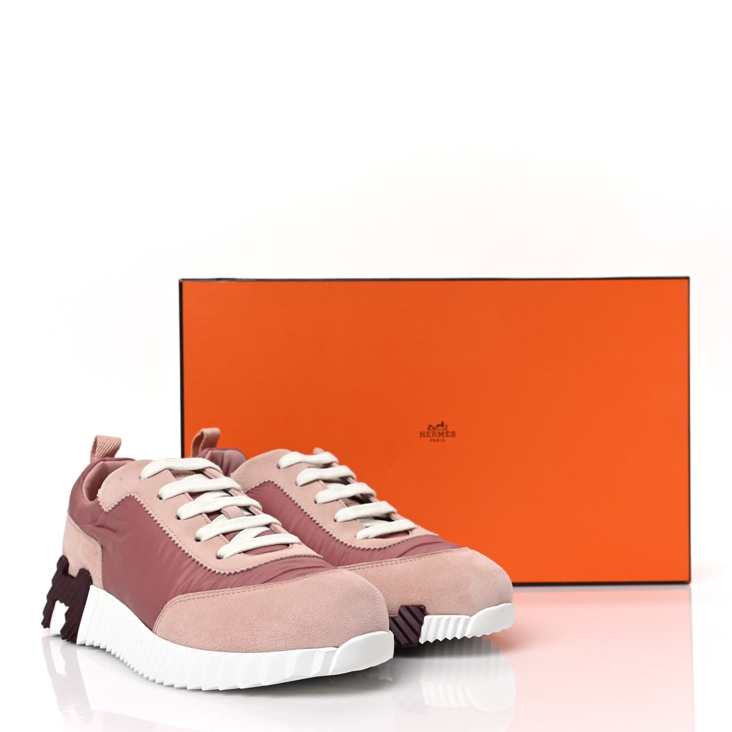 Parachute Fabric Suede Goatskin Bouncing Sneakers 37 Rose Rose Opaline
