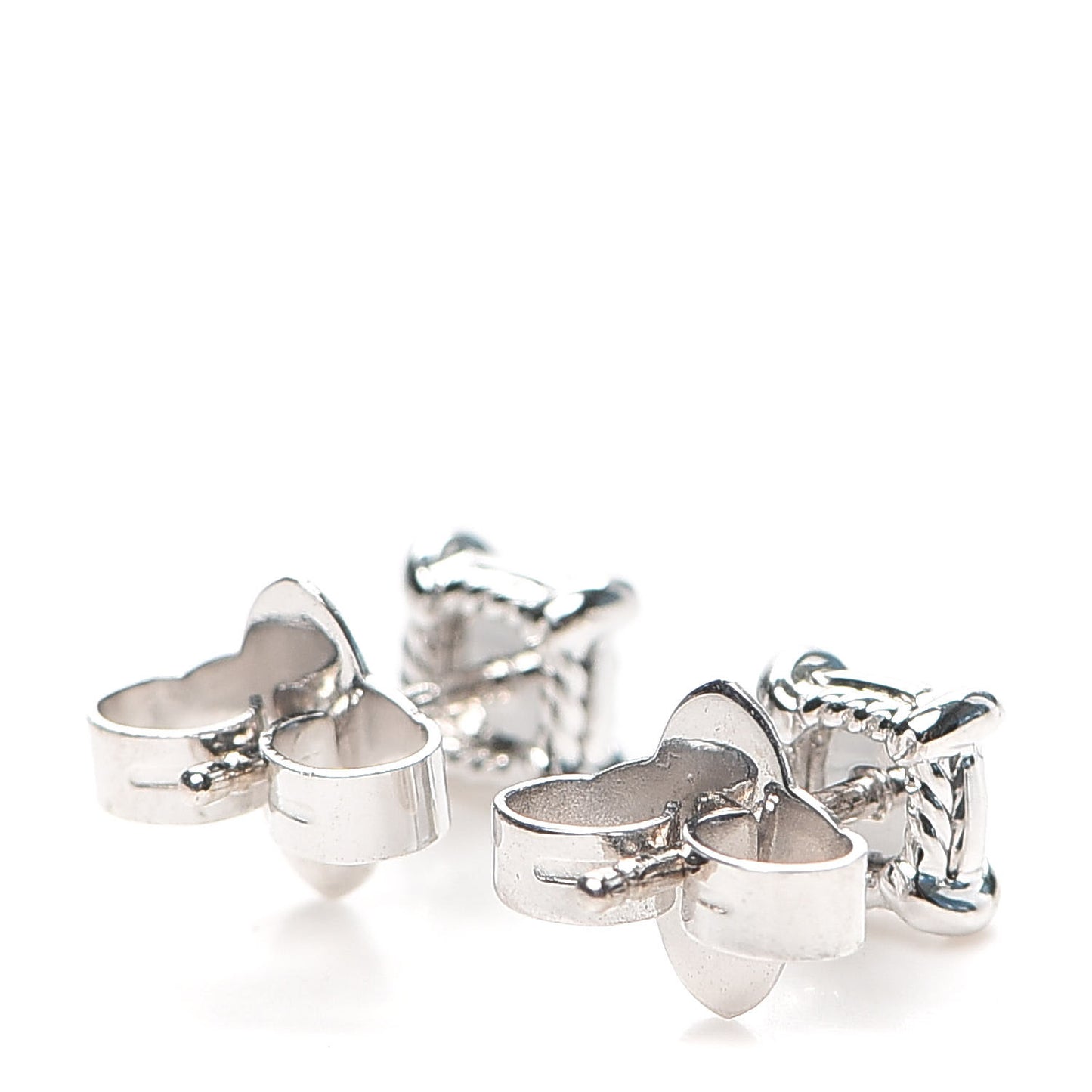 18K White Gold Diamond 5mm Chatelaine Stud Earrings