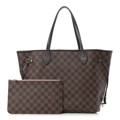 Louis Vuitton Damier Ebene Neo Neverfull MM Rose Ballerine 1 of 15