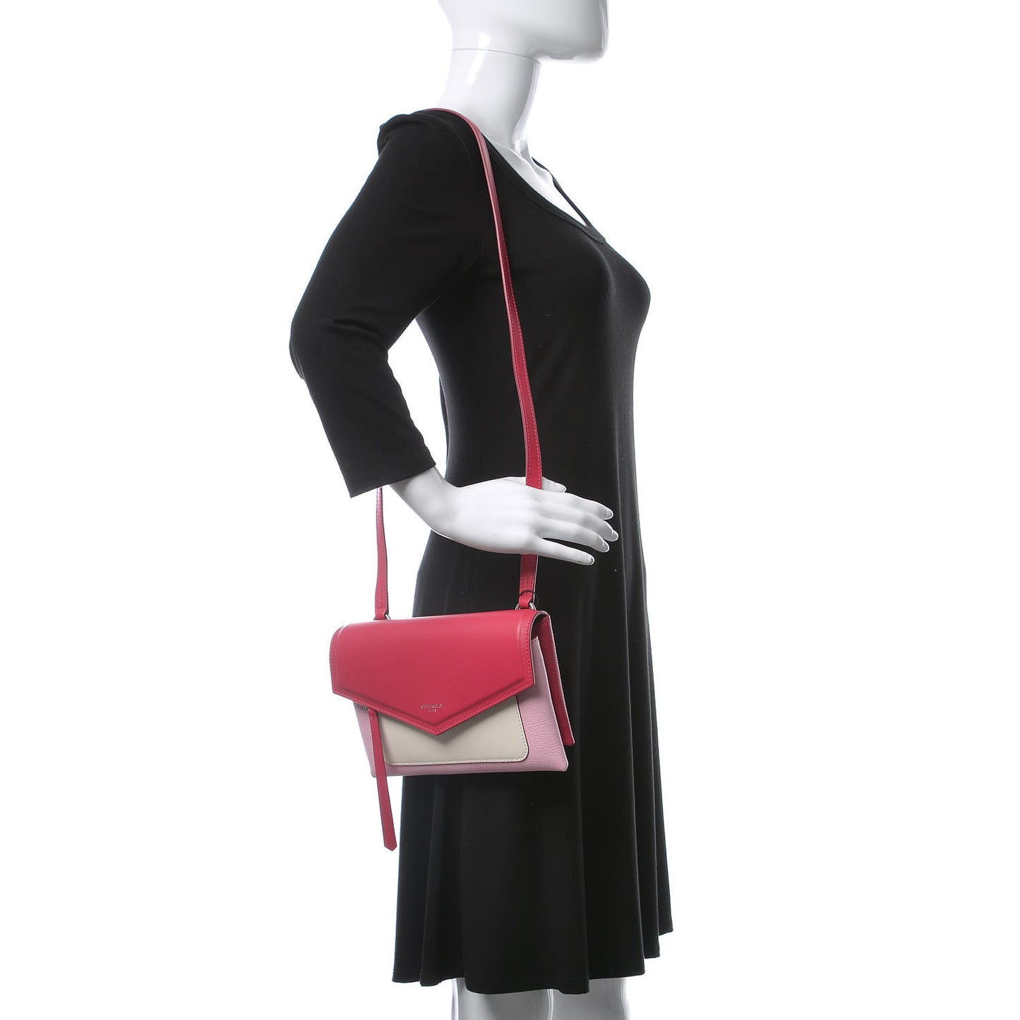 Calfskin Duetto Crossbody Bag Bright Pink