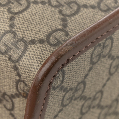 Gucci GG Supreme Monogram Azalea Calfskin Small Horsebit 1955 Foldover Top Handle Bag Beige Ebony Brown Sugar 12 of 13