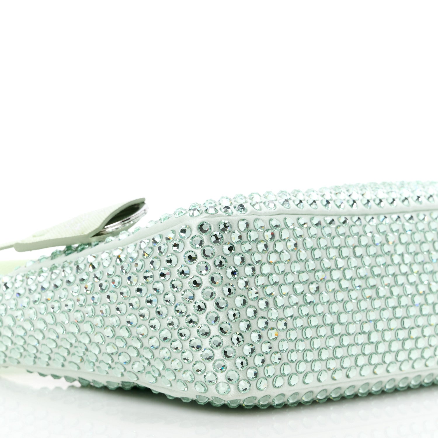 Prada Satin Crystal Mini Re-Edition 2000 Bag Acqua 10 of 11