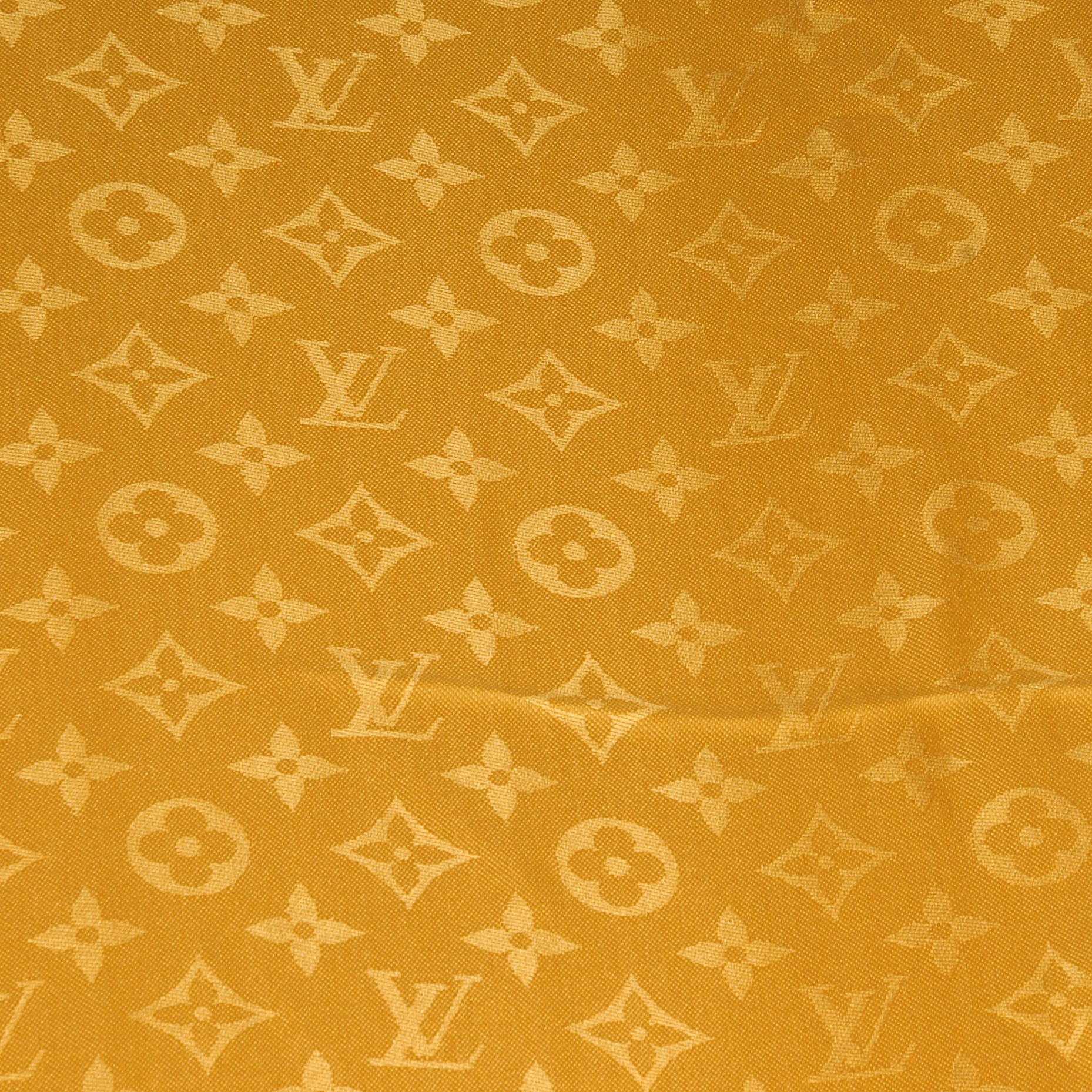 Louis Vuitton Wool Silk Monogram Shawl Safran 1 of 5