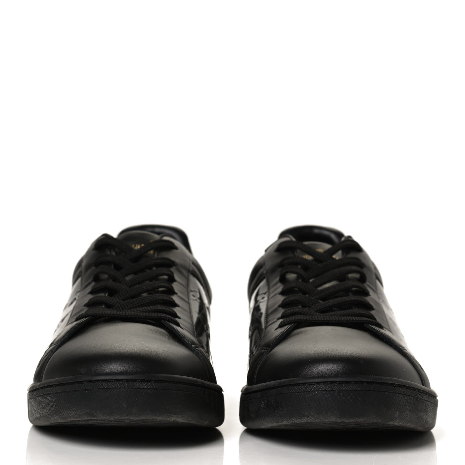 Louis Vuitton PVC Calfskin Monogram Mens Sneakers 9.5 Black 2 of 11