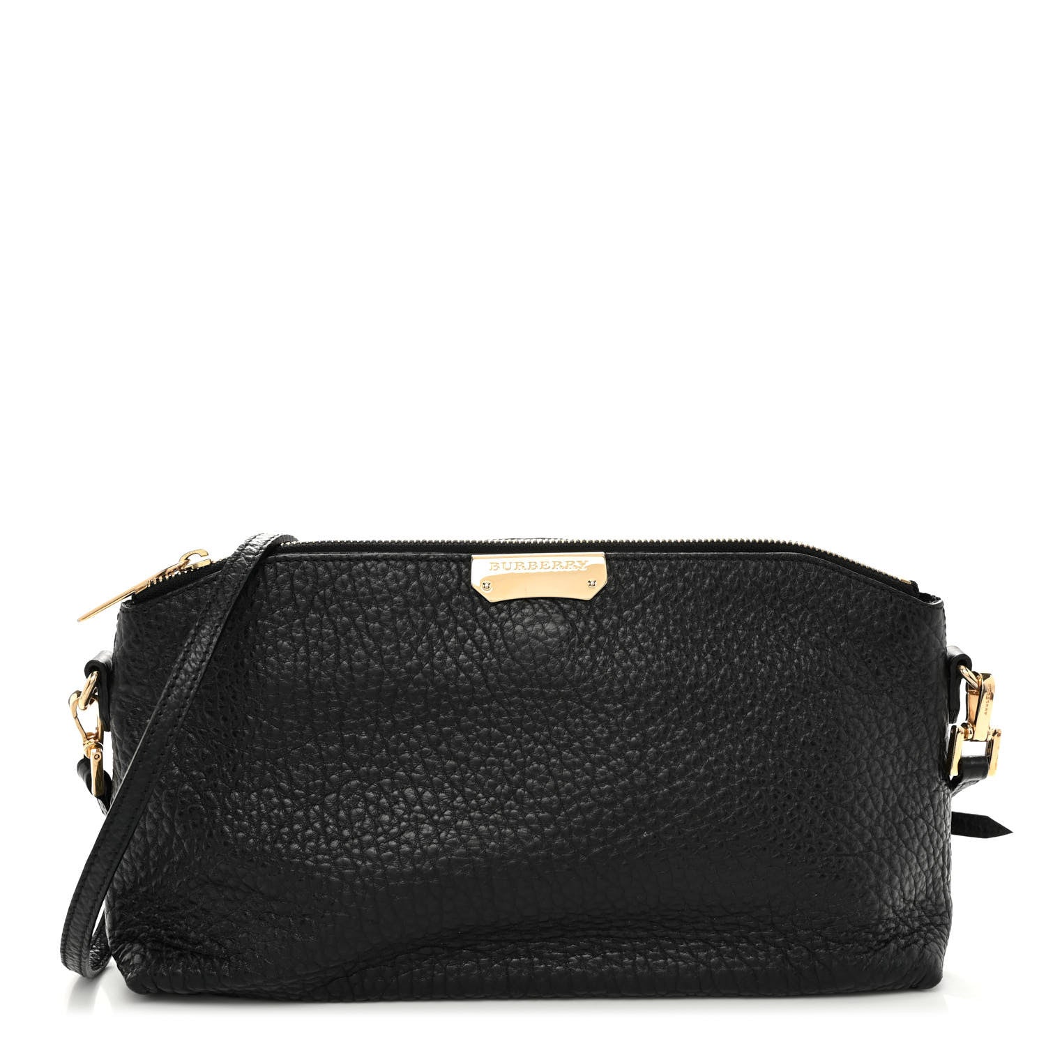 Burberry Signature Grain Calfskin Small Chichester Crossbody Clutch Bag Black 1 of 9