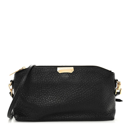 Burberry Signature Grain Calfskin Small Chichester Crossbody Clutch Bag Black 1 of 9
