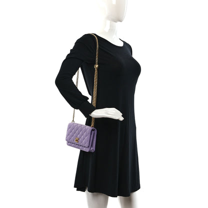 Chanel Caviar Quilted Sweetheart Wallet On Chain WOC Light Purple 2 of 11
