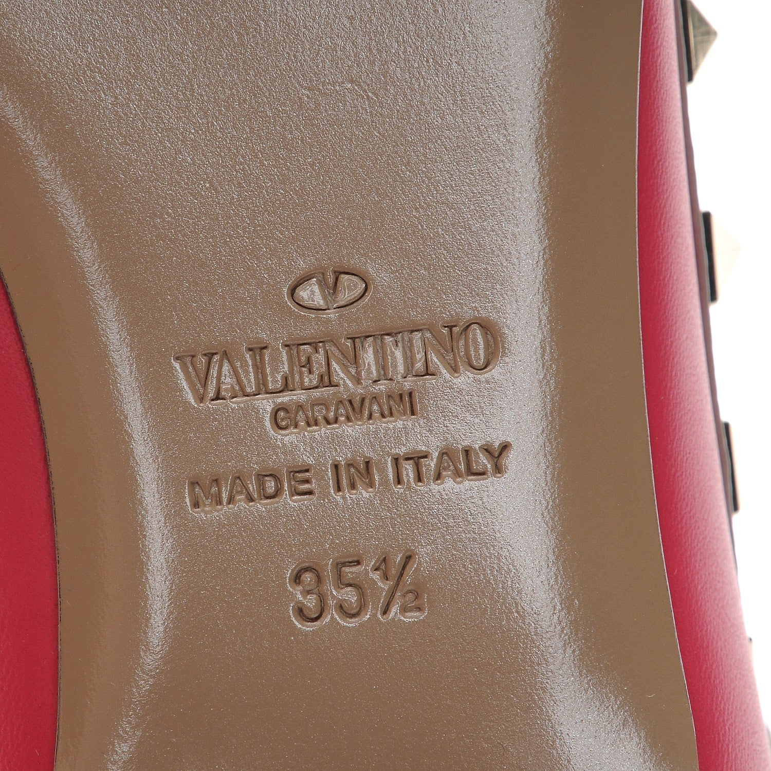 Valentino Garavani Calfskin Nappa Rockstud Cage Ballerina Flats 35.5 Deep Fuxia Poudre 6 of 9