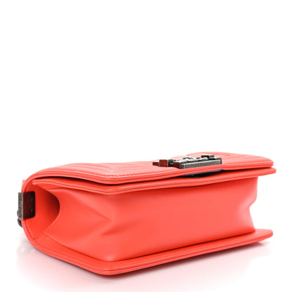 Chanel Calfskin Chevron Quilted Small Boy Flap Coral 4 of 10