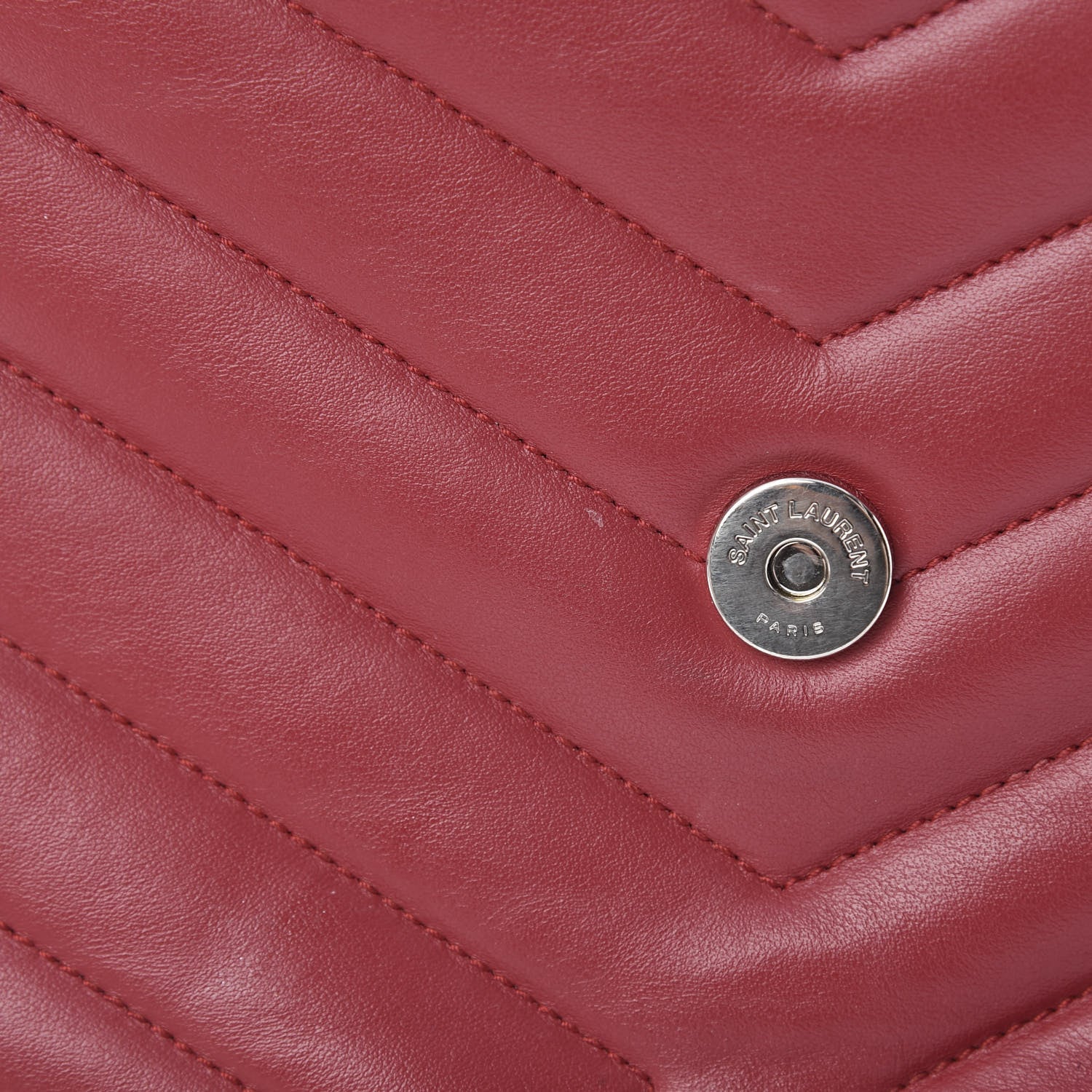 Saint Laurent Calfskin Y Quilted Monogram Medium Loulou Chain Satchel Lipstick Red 13 of 17
