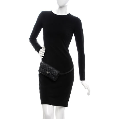 Chanel Grained Calfskin Quilted 2.55 Reissue Flap Belt Bag Clutch Black 2 of 8