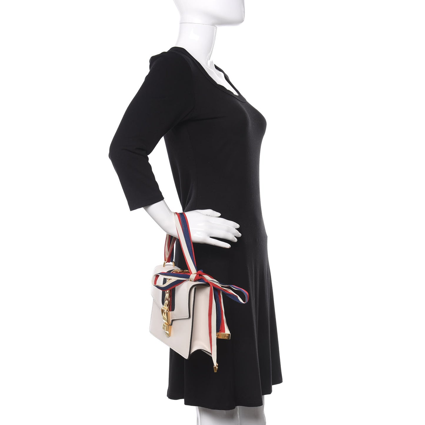 Calfskin Small Sylvie Shoulder Bag Off White