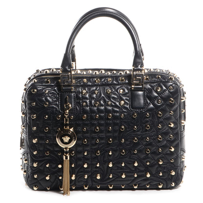 Versace Barocco Quilted Leather Studded Vanitas Demetra Black 1 of 8