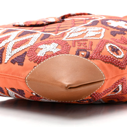 Hermes Silk Barenia Kelly En Perles Silky City 33 Bag Fauve Orange Anthracite Frambroise 10 of 15