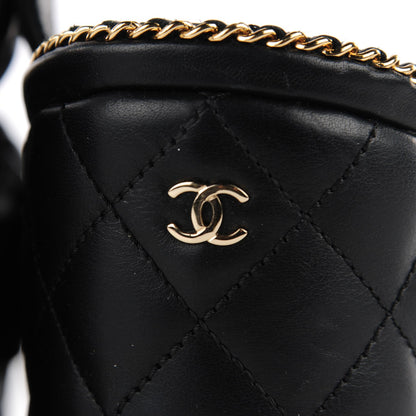 Chanel Calfskin Quilted Chain Sandals Black 39.5 5 of 8