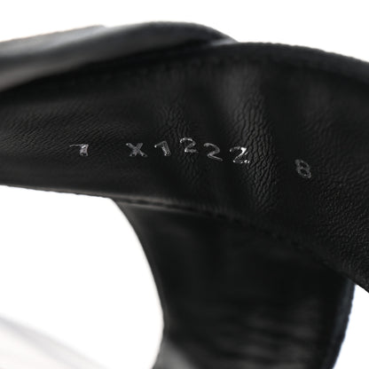 Fendi Fabric Rubber Macro FF Embroidered Mens Crisscross Slide Sandals 8 Asfalto Black 7 of 8