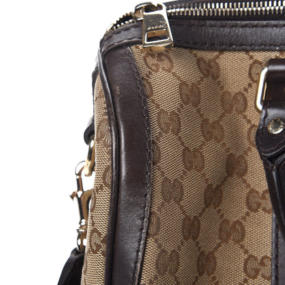 Gucci Monogram Vintage Web Medium Boston Dark Brown 19 of 28