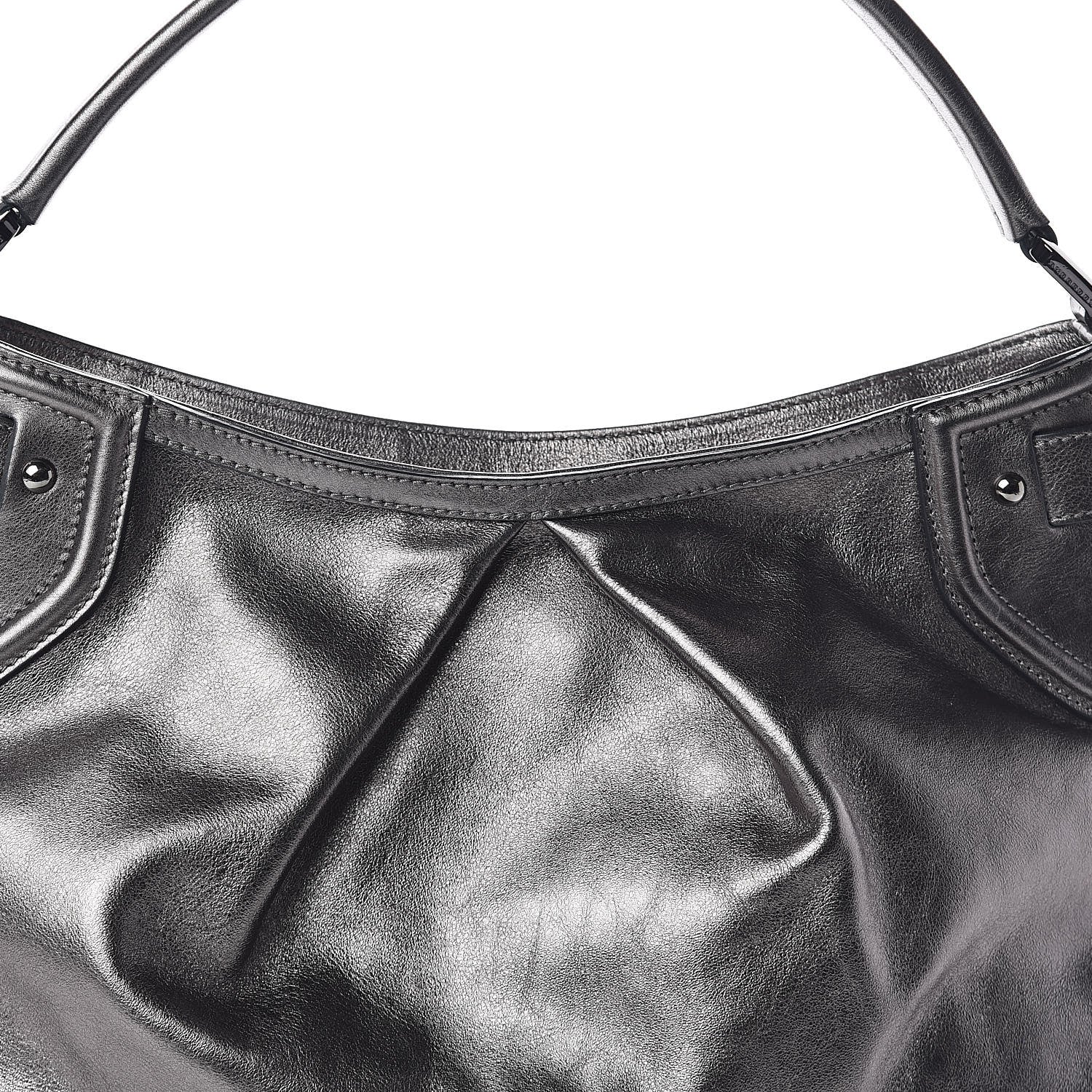 Burberry Metallic Calfskin Shoulder Bag Anthracite 7 of 9