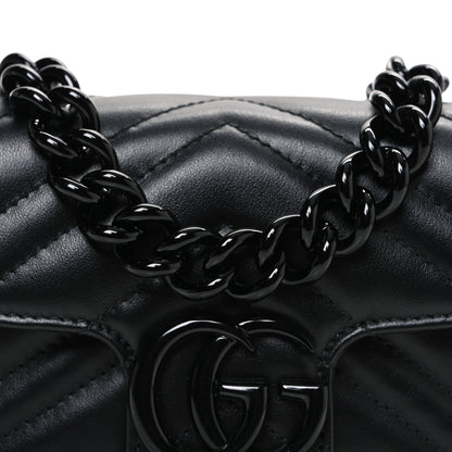 Gucci Calfskin Matelasse Monochrome GG Marmont Chain Belt Bag Black 8 of 10