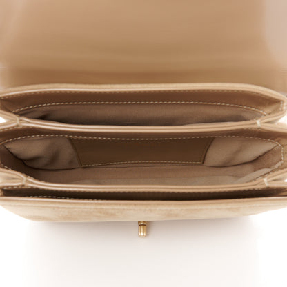 Chanel Shiny Calfskin Quilted Suede Goatskin Mini Messenger Beige 5 of 11