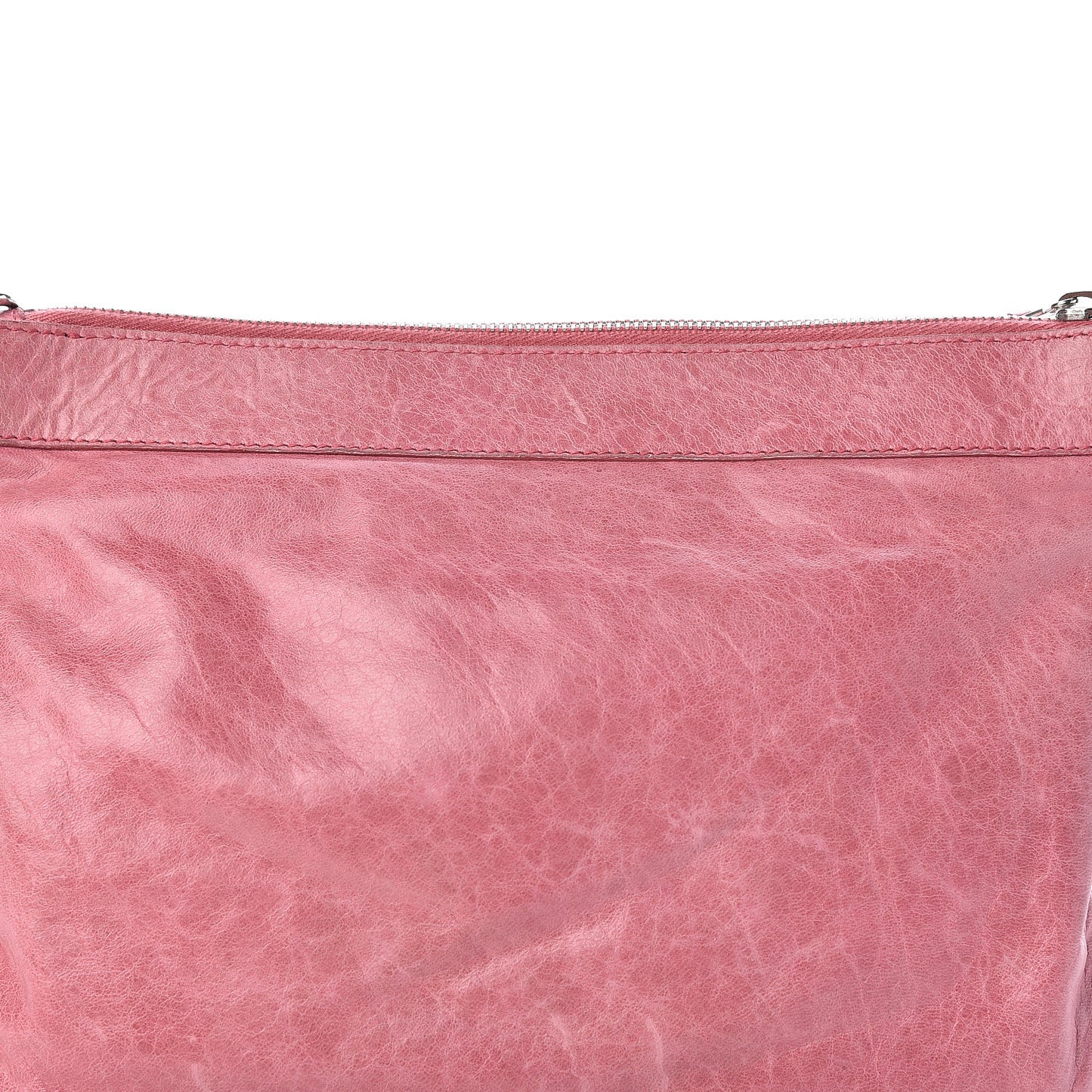 Agneau Giant 21 Silver Hardware Flat Handle Clutch Framboise