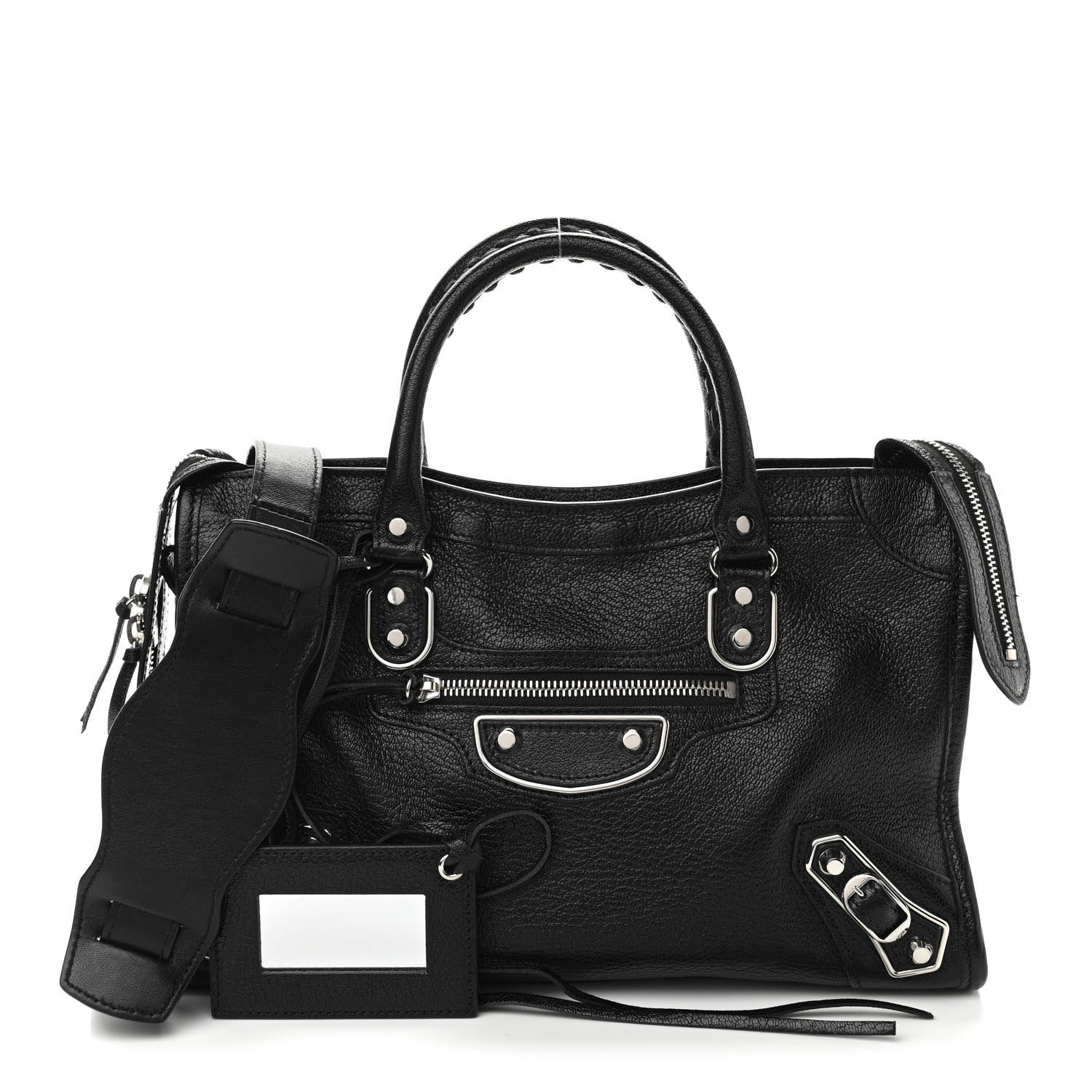 Balenciaga Chevre Silver Metallic Edge Hardware S City Black 1 of 11
