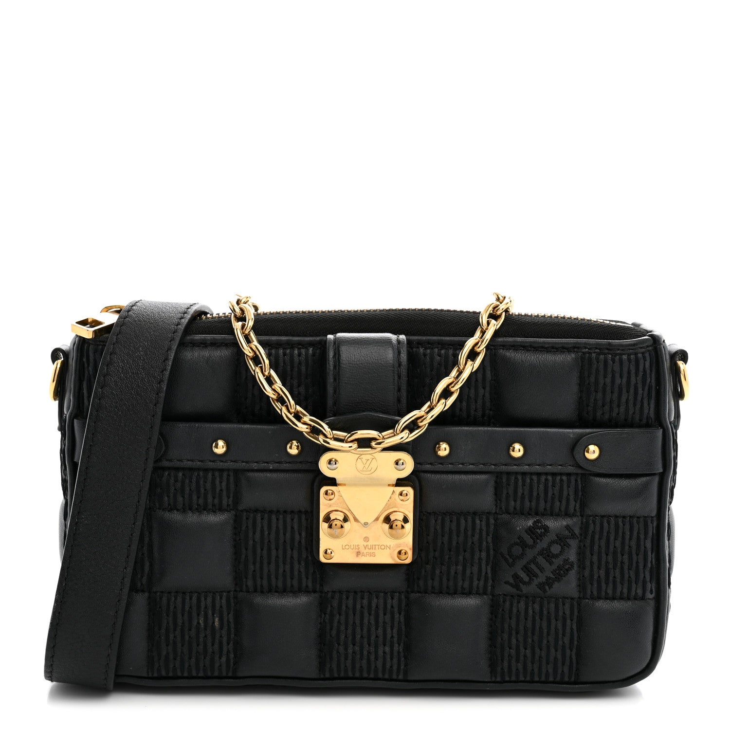 Louis Vuitton Lambskin Damier Quilt Troca PM Black 1 of 11