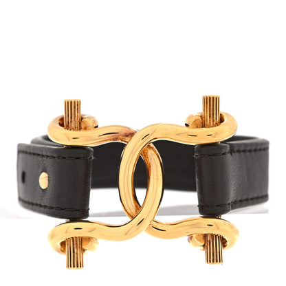 Bottega Veneta Calfskin Metal Knot Wrap Bracelet Fondant Gold 1 of 5