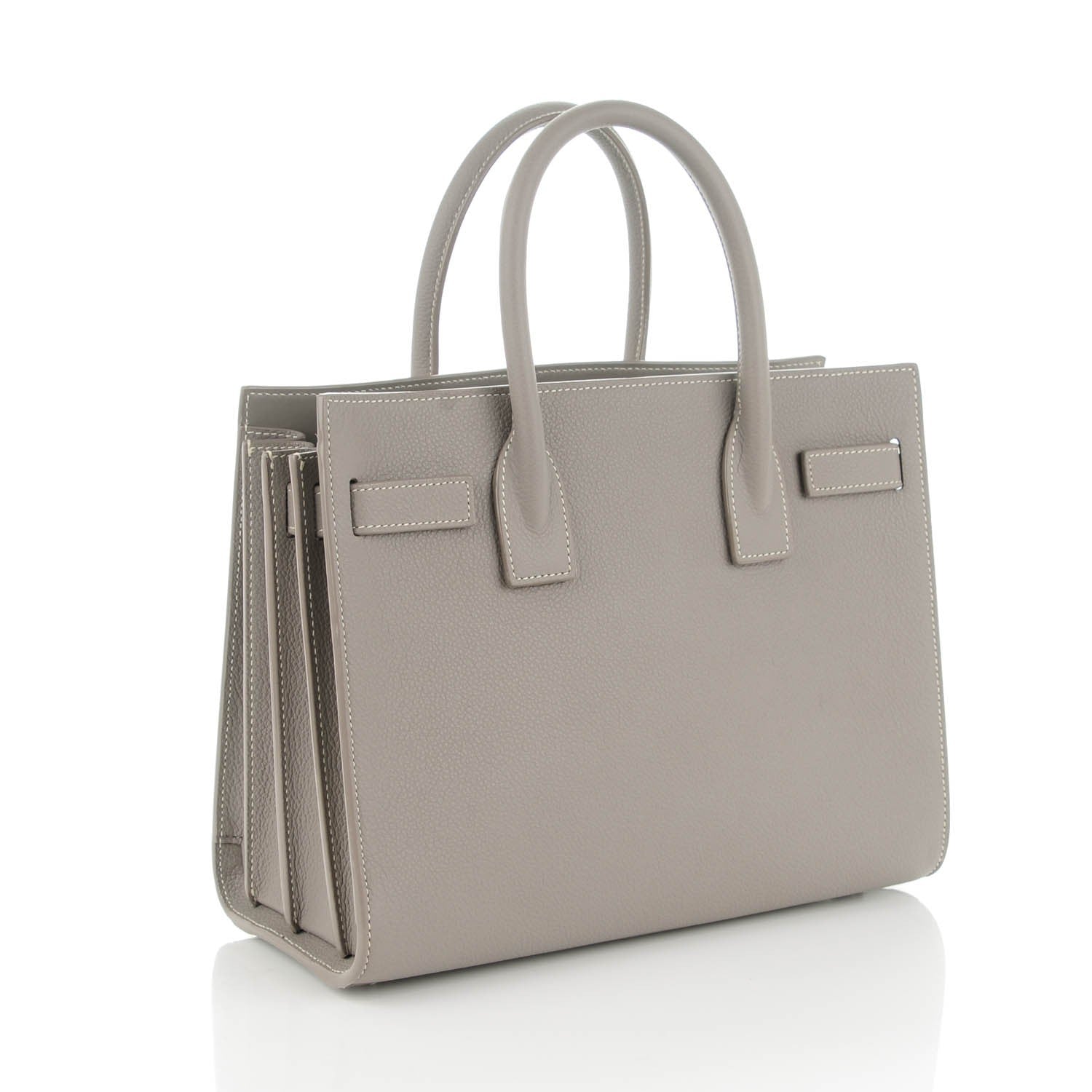 Saint Laurent Grained Calfskin Baby Sac De Jour Pearl Grey 3 of 7