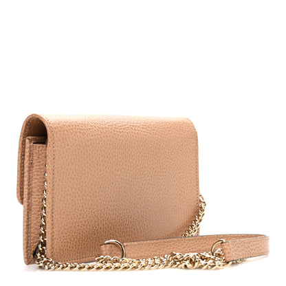 Gucci Dollar Calfskin Interlocking G Chain Wallet Camelia 3 of 11