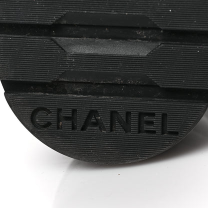 Chanel Calfskin Shiny Calfskin Quilted Lace Up Combat Boots 40 Dark Beige Black 6 of 7