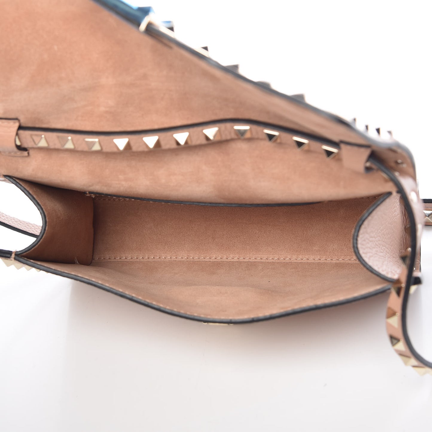 Pebbled Calfskin Medium Rockstud Flip Lock Crossbody Bag Skin Sorbet