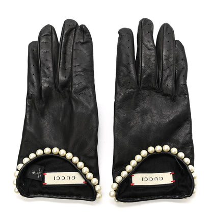 Gucci Nappa Pearl Gloves 8.5 L Black 1 of 4