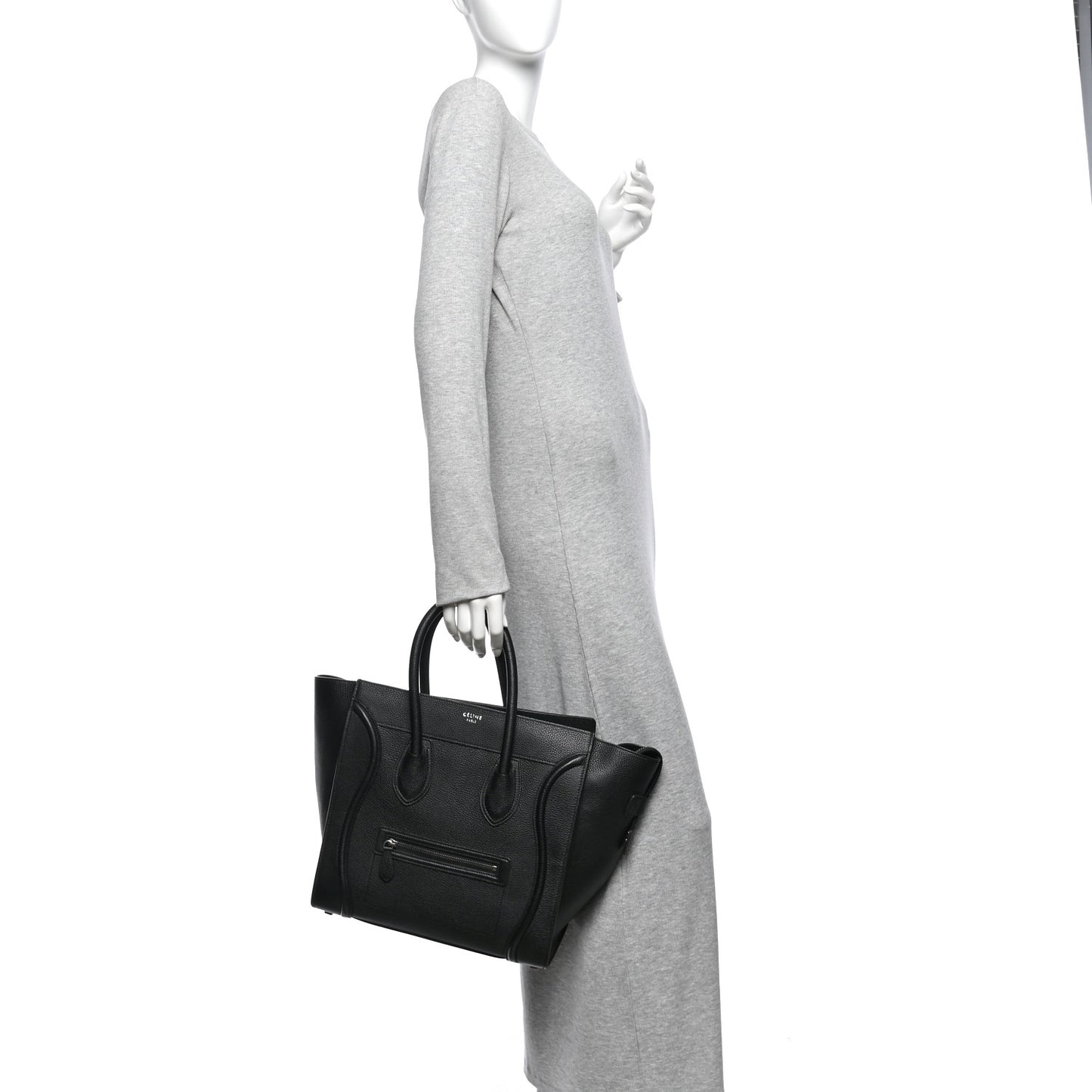 Drummed Calfskin Mini Luggage Black