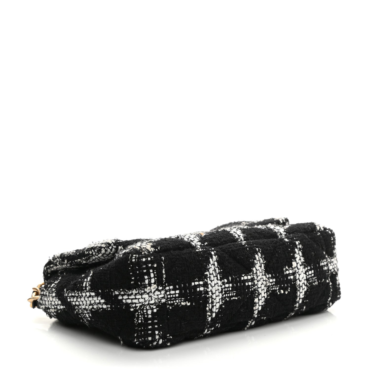 Chanel Tweed Quilted Medium Chanel 19 Flap Black White 3 of 10