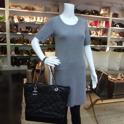 Chanel Leather Large VIP Diamond Stitched Tote Bag Black 2 of 10