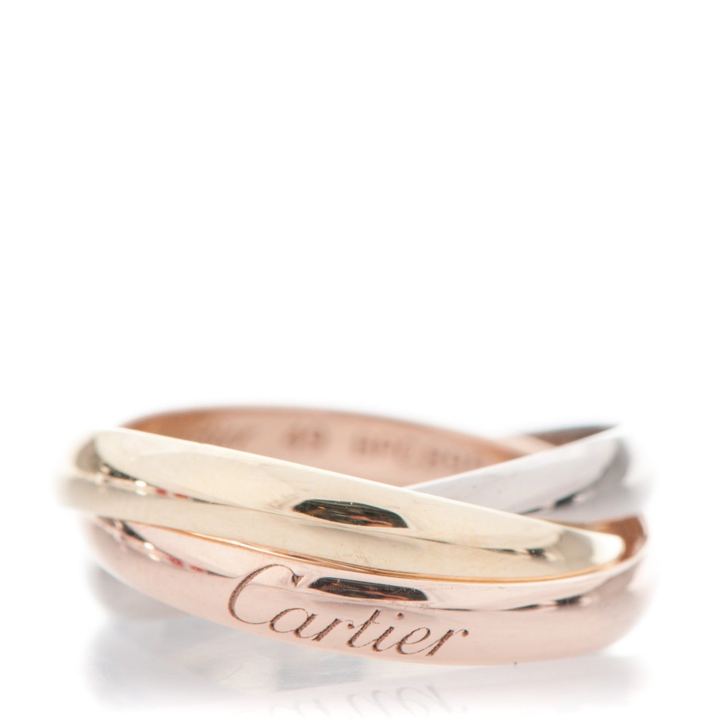 18K Pink Yellow White Gold Small Trinity Ring 49 4.75