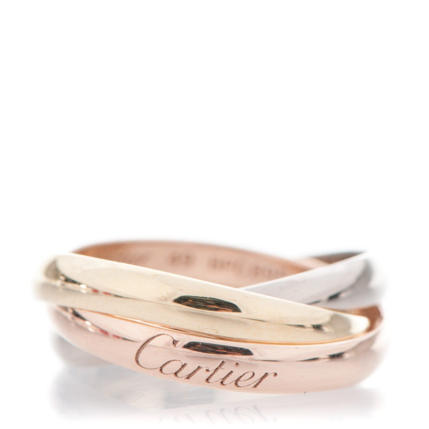 Cartier 18K Pink Yellow White Gold Small Trinity Ring 49 4.75 1 of 4