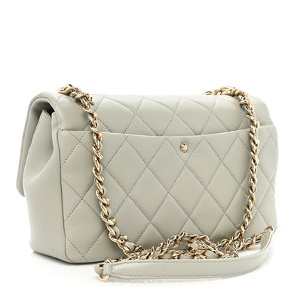Chanel Lambskin Quilted Resin Bi-Color Chain Flap Bag Grey 3 of 9