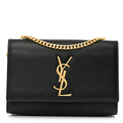 Saint Laurent Grain De Poudre Small Monogram Kate Satchel Black 1 of 13