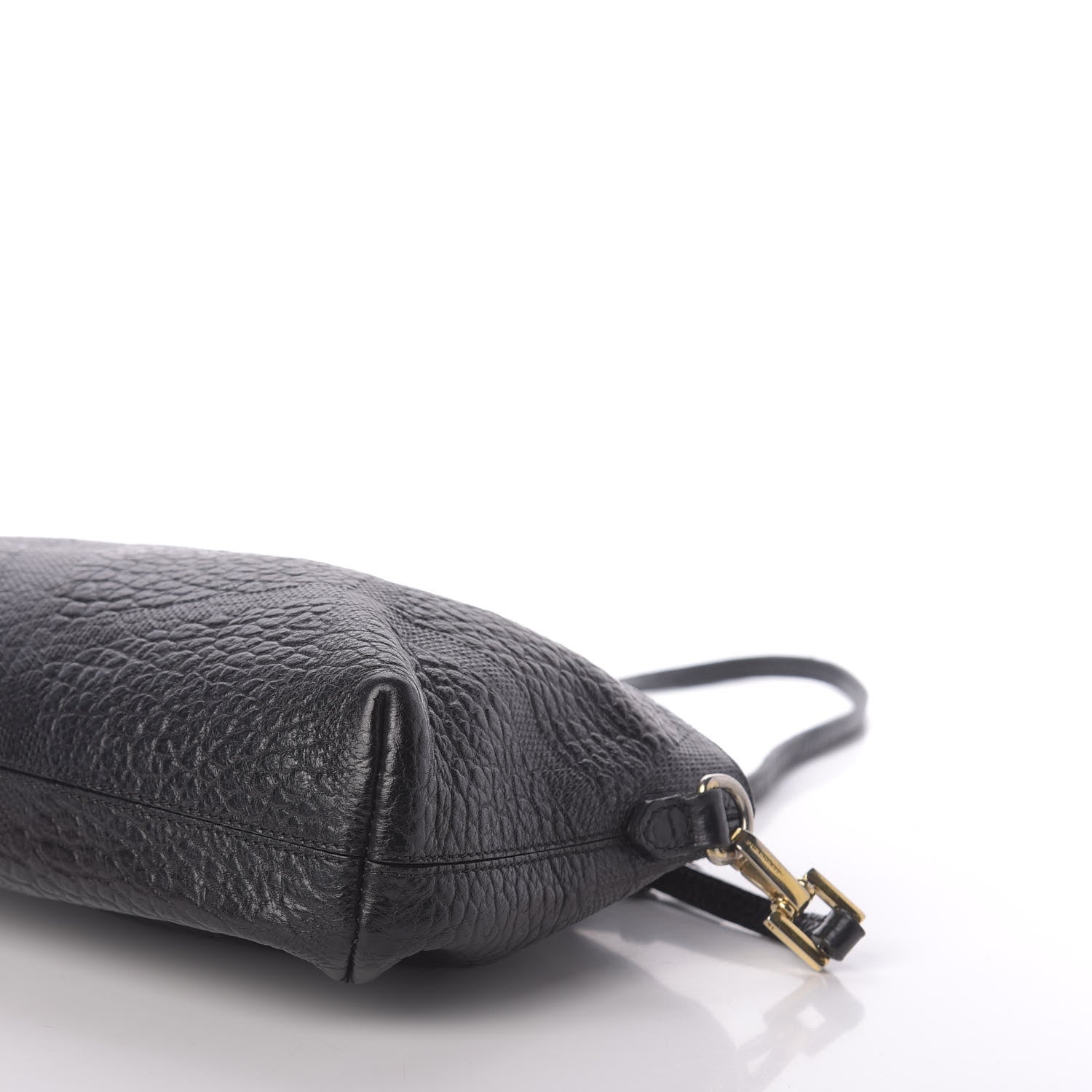 Burberry Signature Grain Calfskin Check Embossed Small Chichester Crossbody Clutch Bag Black 8 of 10