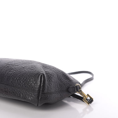 Burberry Signature Grain Calfskin Check Embossed Small Chichester Crossbody Clutch Bag Black 8 of 10