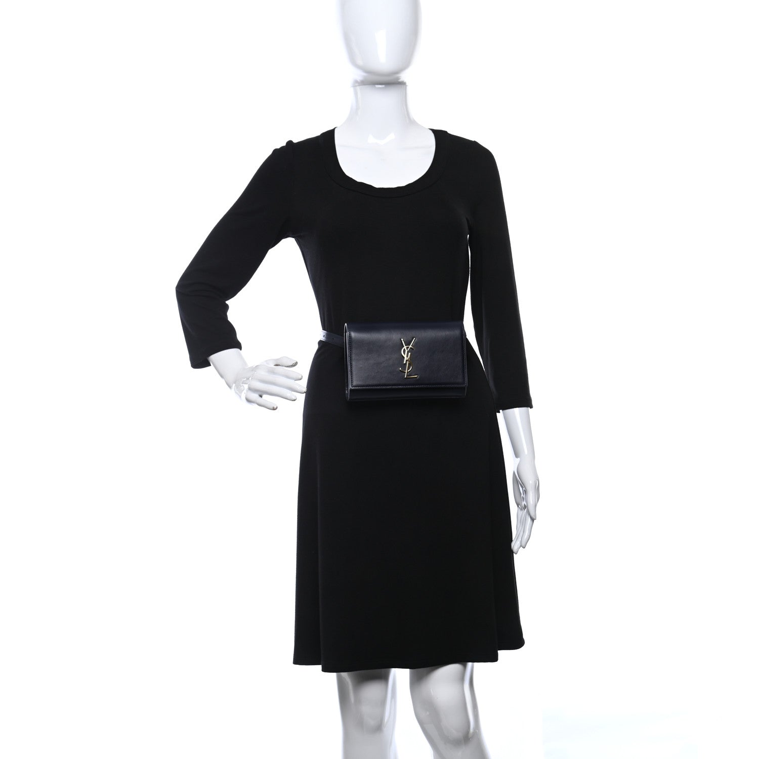 Saint Laurent Smooth Calfskin Monogram Kate Belt Bag Marine 2 of 8