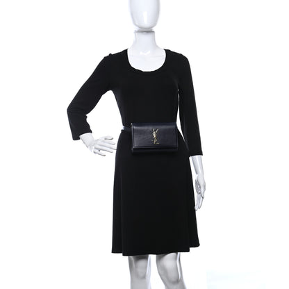 Saint Laurent Smooth Calfskin Monogram Kate Belt Bag Marine 2 of 8