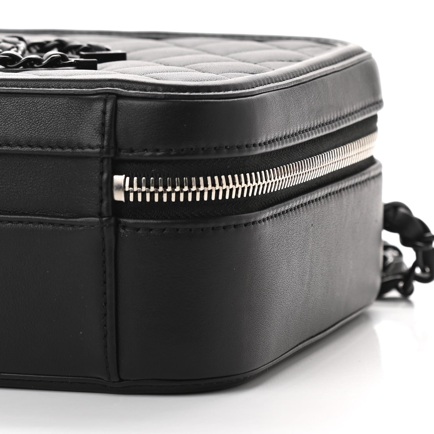 Chanel Lambskin Quilted Medium CC Filigree Vanity Case Black 9 of 10