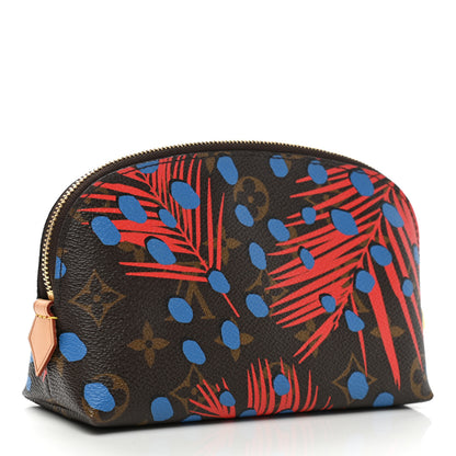 Louis Vuitton Monogram Jungle Dots Cosmetic Pouch Coquelicot Denim 3 of 6