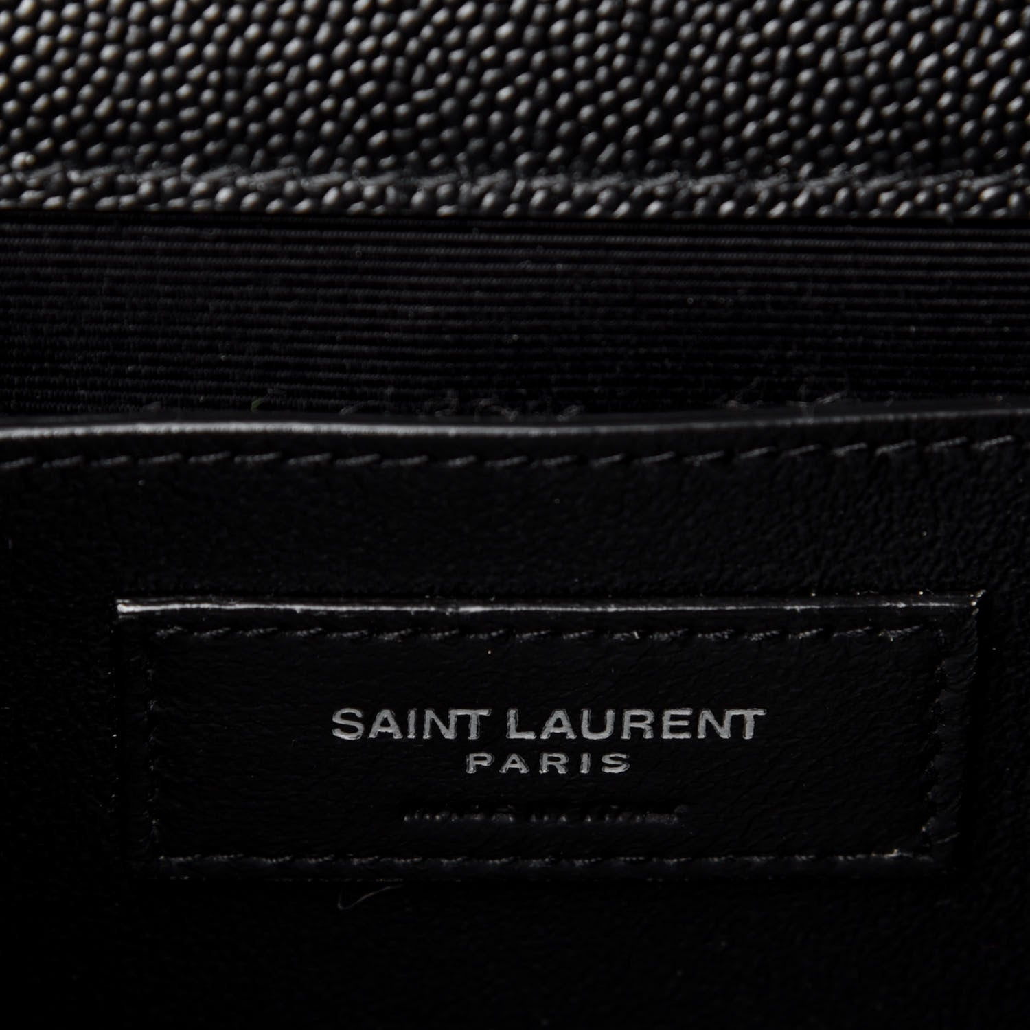 Saint Laurent Grain De Poudre Textured Mixed Matelasse Triquilt Medium Monogram Satchel Black 6 of 10