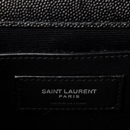Saint Laurent Grain De Poudre Textured Mixed Matelasse Triquilt Medium Monogram Satchel Black 6 of 10