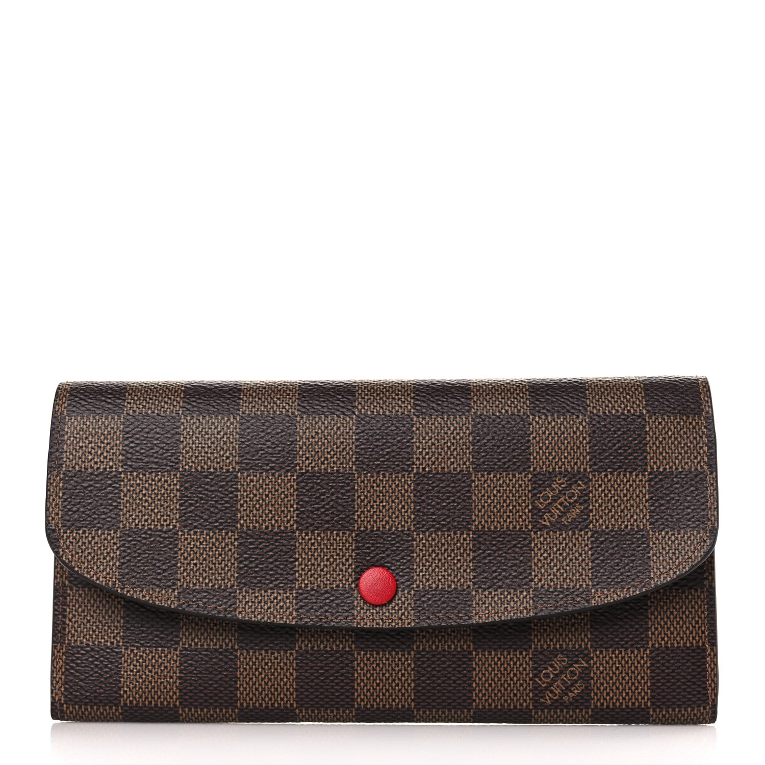 Louis Vuitton Damier Ebene Emilie Wallet Red 1 of 8